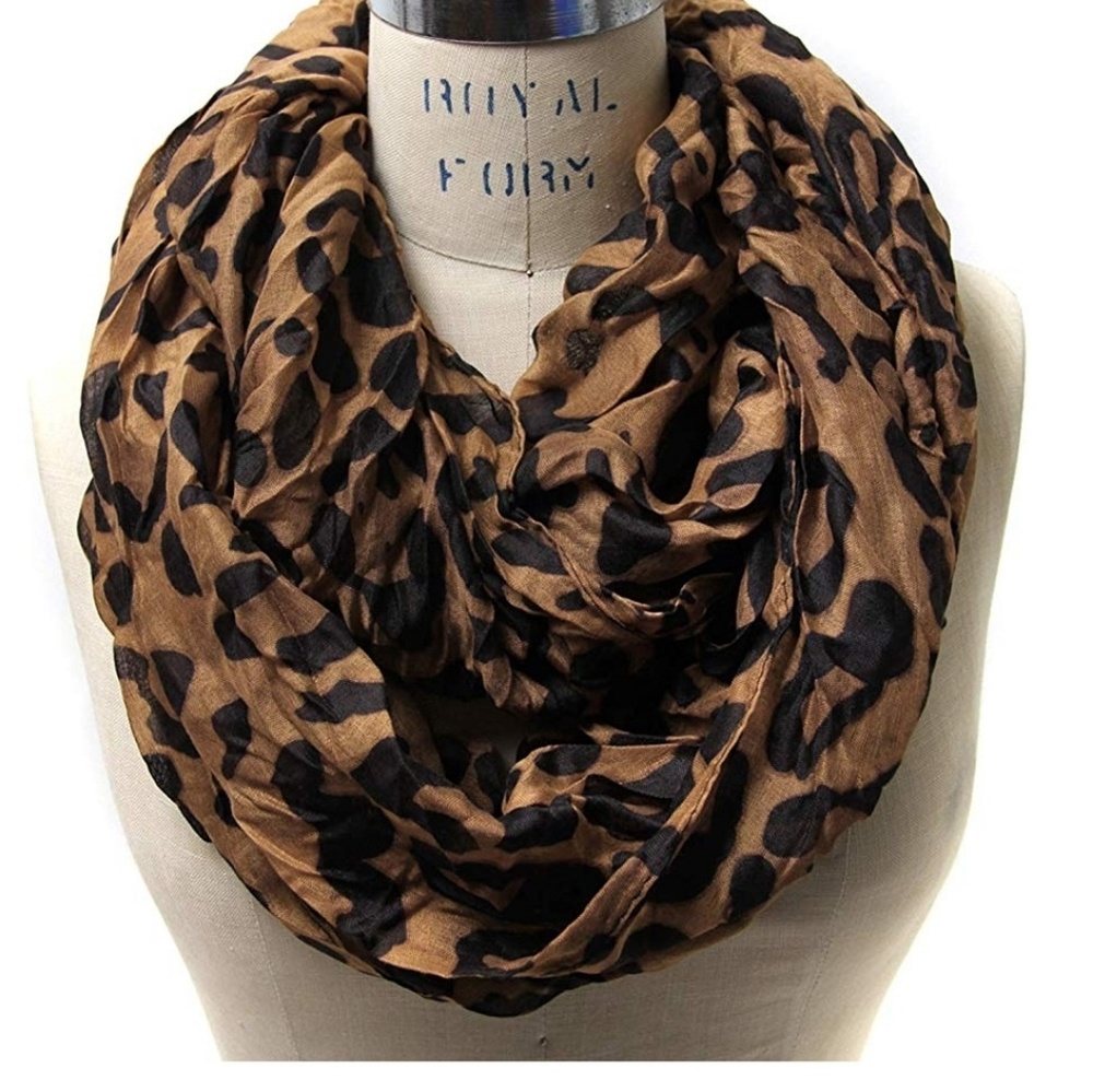 Leopard  print Infinity  Scarf